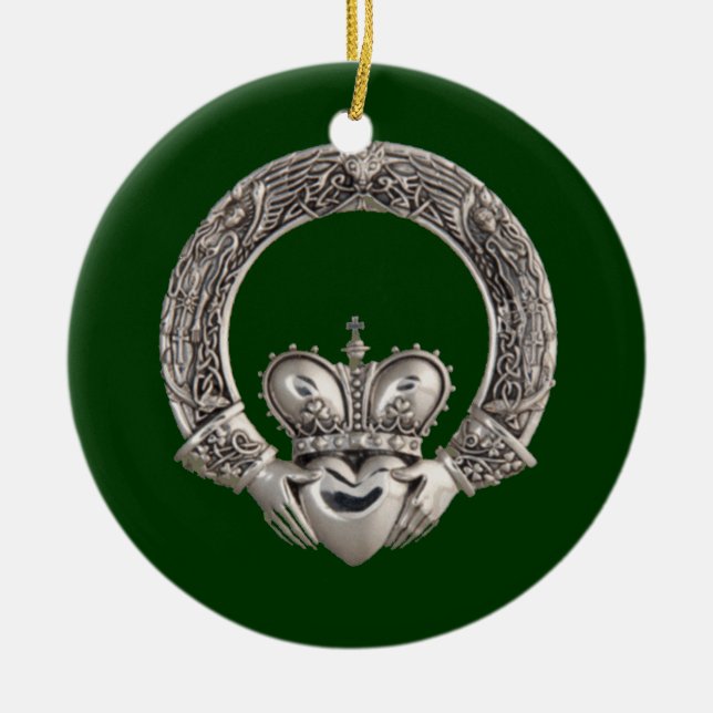 Claddagh Ceramic Ornament (Front)