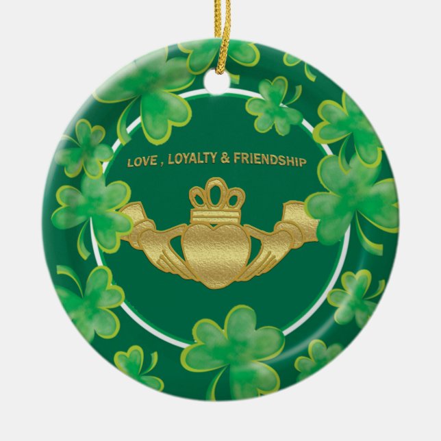 Claddagh Ceramic Ornament (Front)