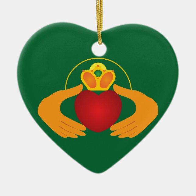 Claddagh Ceramic Ornament (Front)