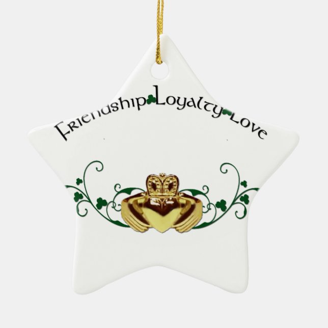 Claddagh / Claddaugh Ceramic Ornament (Front)