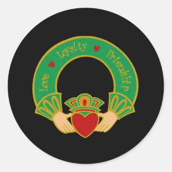 Claddagh Classic Round Sticker by Pot_of_Gold at Zazzle