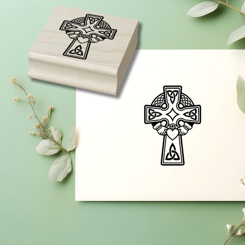 Claddagh Cross Wood Art Stamp