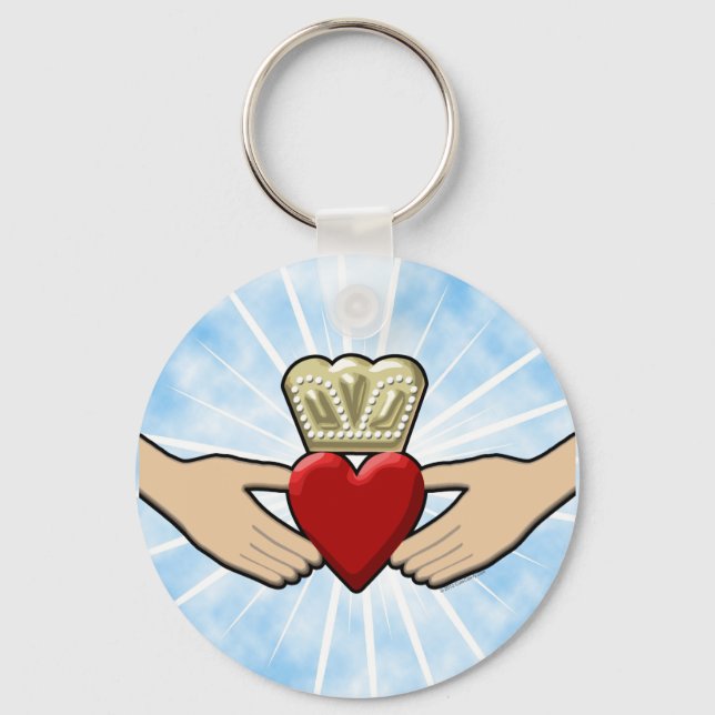 Claddagh Graphic with Red Heart Keychain (Front)