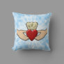 Claddagh Graphic with Red Heart Throw Pillow