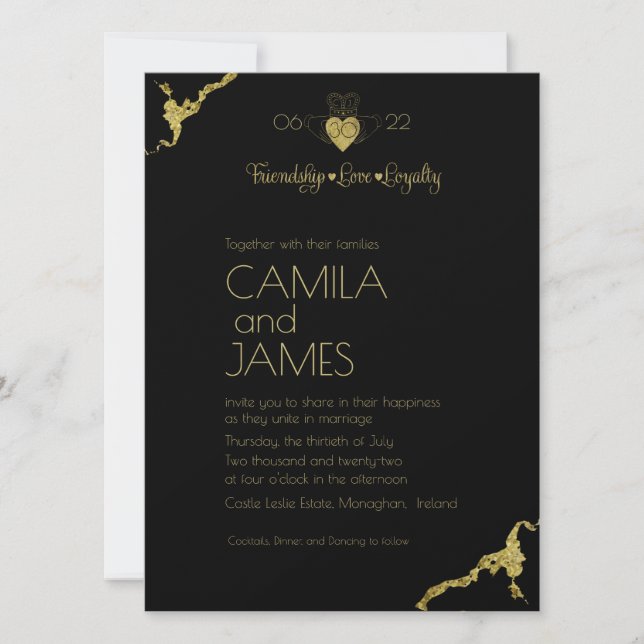 Claddagh Monogram Invitations (Front)