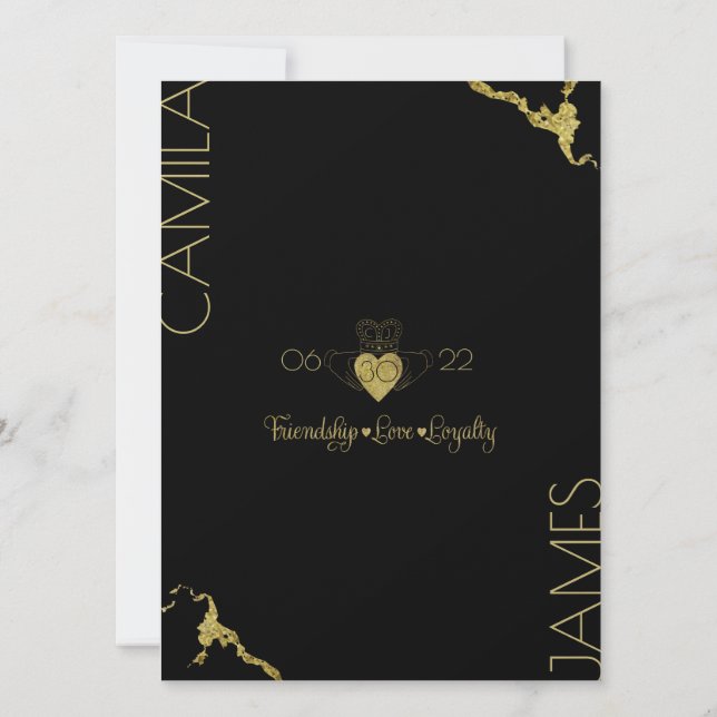 Claddagh Monogram Invitations (Back)