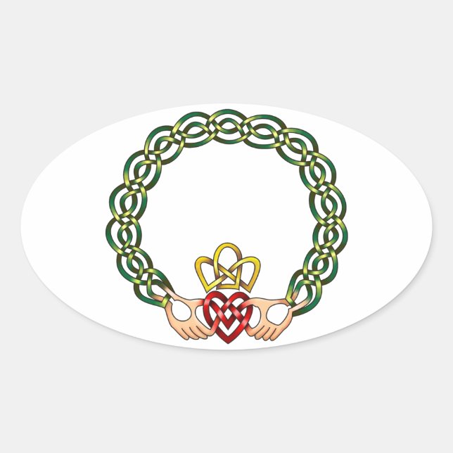 Claddagh Oval Sticker (Front)