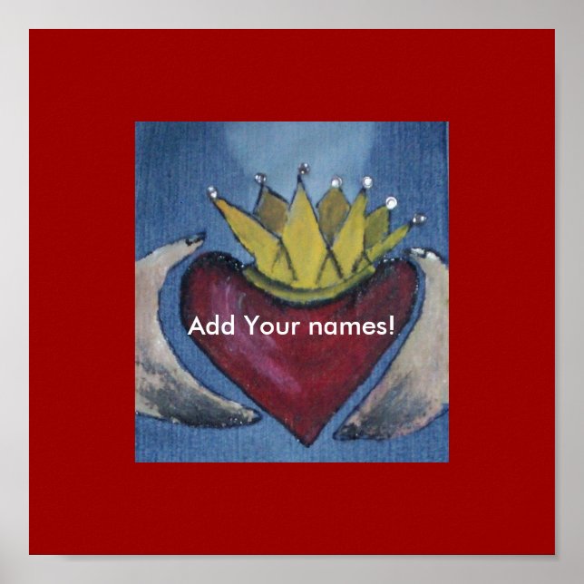 Claddagh Personalize w/ names Canvas Poster (Front)