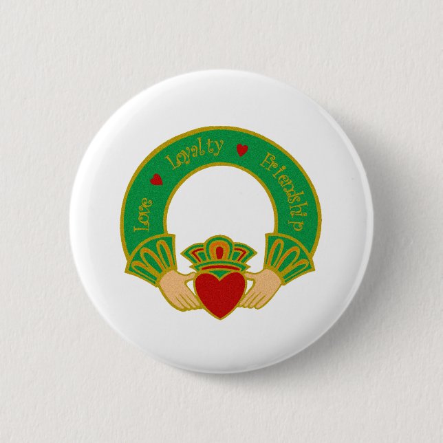 Claddagh Pinback Button (Front)