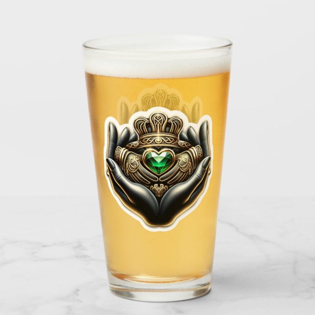 Claddagh Pint Glass (Front Filled)
