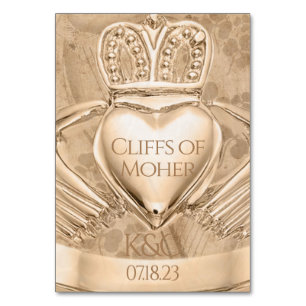 Claddagh Ring Wedding Initials Place Name Table Number