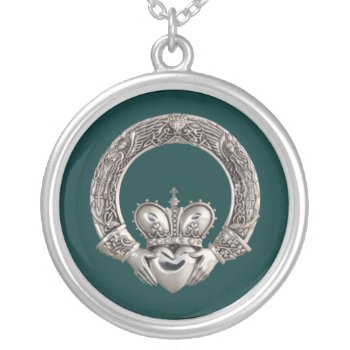 Claddagh Silver Plated Necklace by Pot_of_Gold at Zazzle
