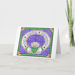 Claddagh Stained Glass Card