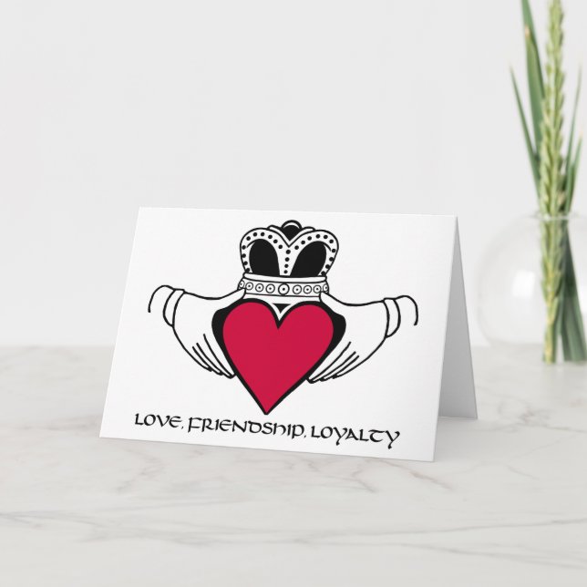 Claddagh Valentine's Day customizable card (Front)