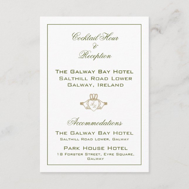 Claddagh Wedding Enclosure Card (Front)