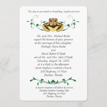 Claddaugh / Claddagh Wedding Invitations by PersonalizationsPlus at Zazzle