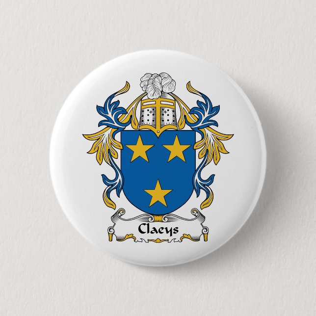 Claeys Family Crest Pinback Button (Front)