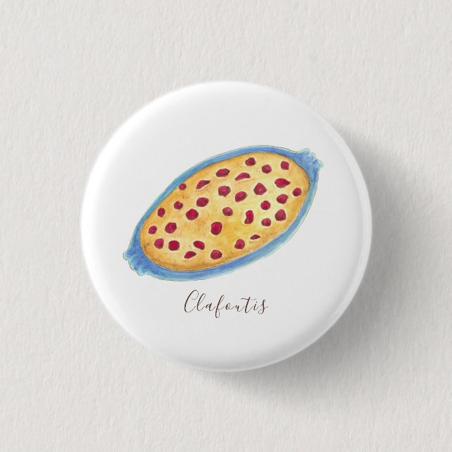 Clafoutis watercolor button (Front)