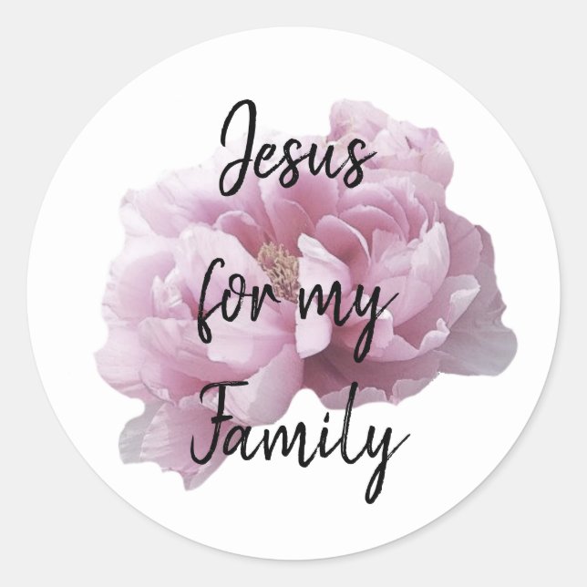 Claim Jesus Over Family Round Sticker (Front)