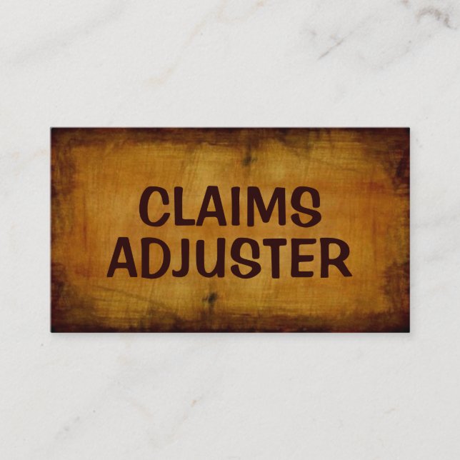 Claims Adjuster Antique Business Card (Front)