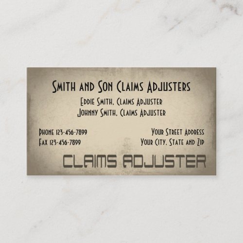 Claims Adjuster Business Card
