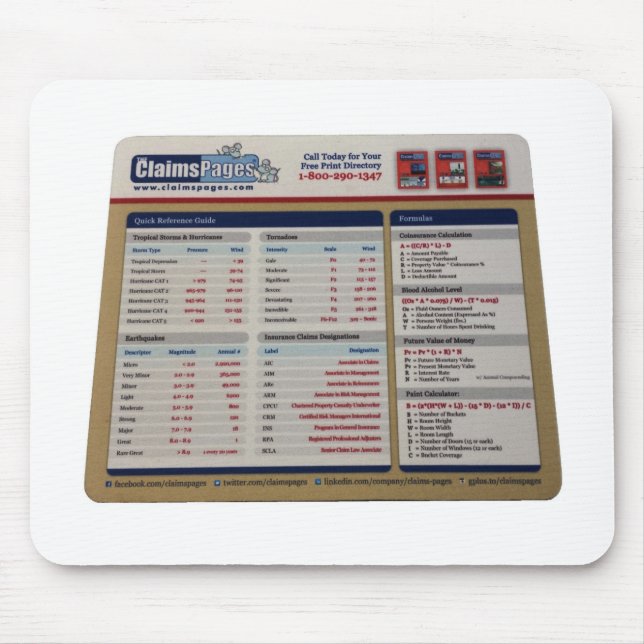 Claims Pages Official Mousepad (Front)