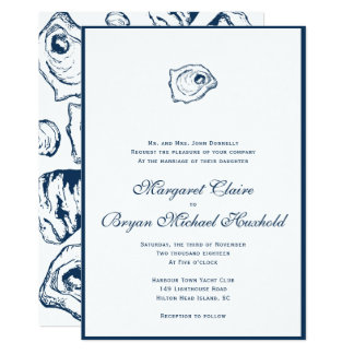 Clair D Option 2.1 - Navy Border Invitation