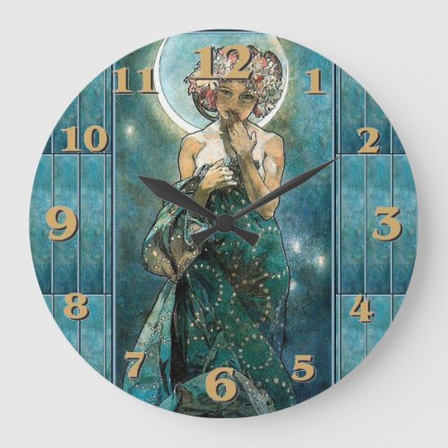 Clair de Lune _ Mucha Large Clock