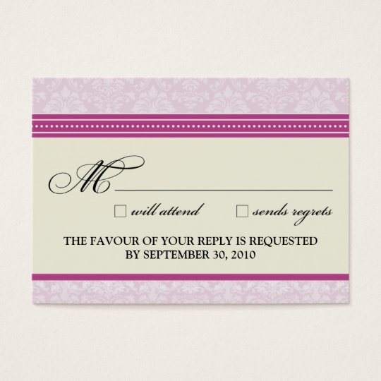 ::claire:: Charming Damask 3.5"x2.5" RSVP Card