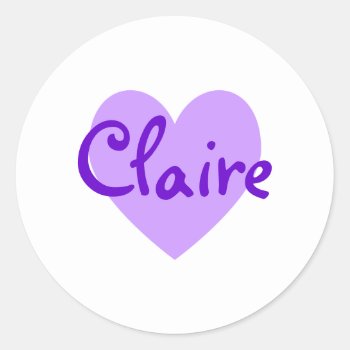 Claire In Purple Classic Round Sticker by purplestuff at Zazzle