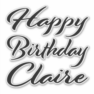 Claire Name First Name black sticker birthday
