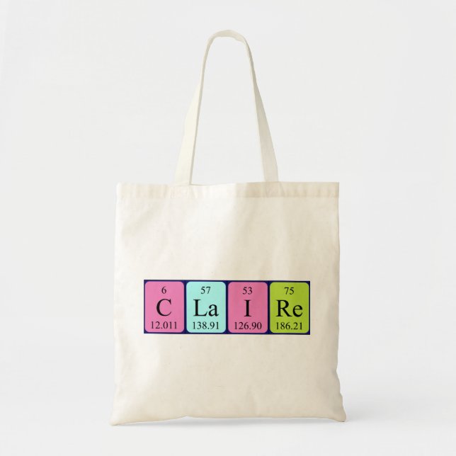 Claire periodic table name tote bag (Front)