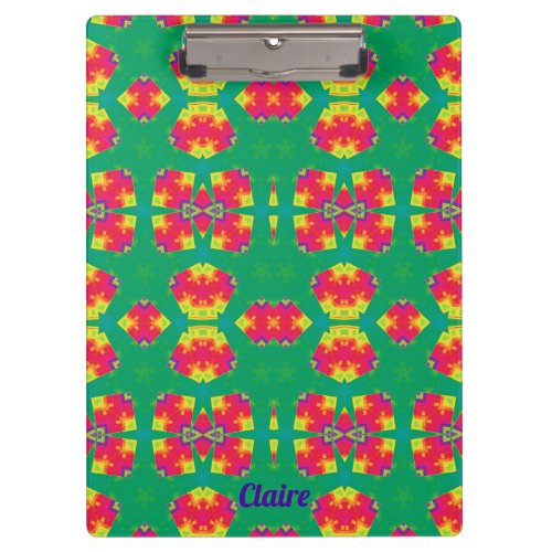 CLAIRE  Pink Red Yellow and Green design Clipboard