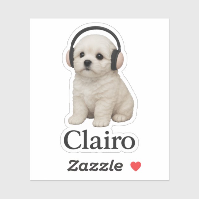 Clairo Puppy with Headphones Sticker (Sheet)
