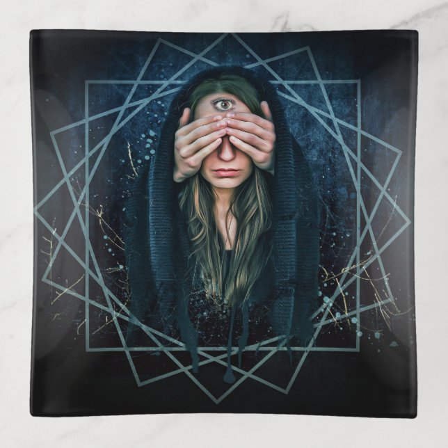 Clairvoyant Psychic 4  - Square Trinket Tray (Front)