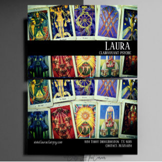 Clairvoyant Psychic Green Business Card