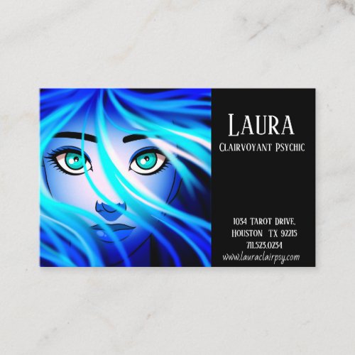 Clairvoyant Psychic Tarot Blue Lady Business Card