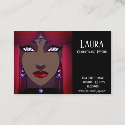 Clairvoyant Psychic Tarot Red Hair Business Card