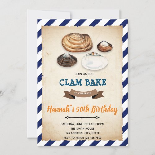 Clam bake birthday Invitation