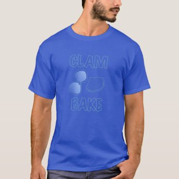 Clam Bake Clambake Retro Vintage Ad Sign Logo Blue T-shirt by Littoral at Zazzle