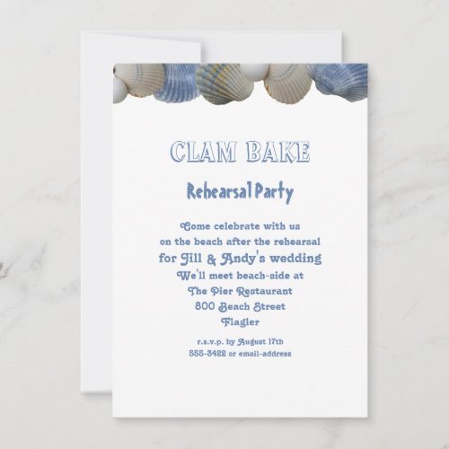 Clam Bake Rehearsal Party Invitation