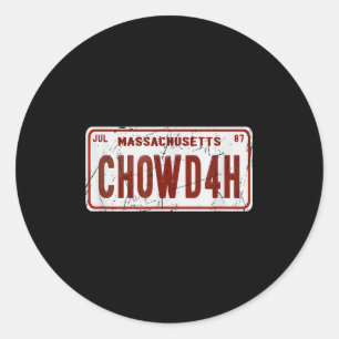 Clam Chowder Boston Accent Chowdah Funny Classic Round Sticker