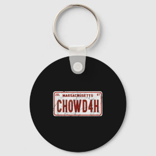 Clam Chowder Boston Accent Chowdah Funny  Keychain