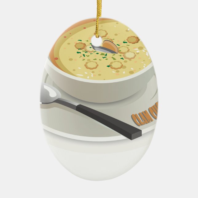 Clam Chowder Day - Appreciation Day Ceramic Ornament (Front)