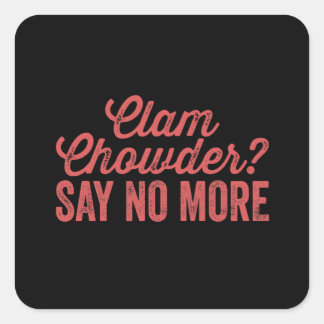 Clam chowder square sticker