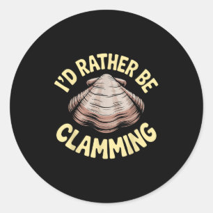 Clam Digging Costume Art For Men Women Boys Girls Classic Round Sticker