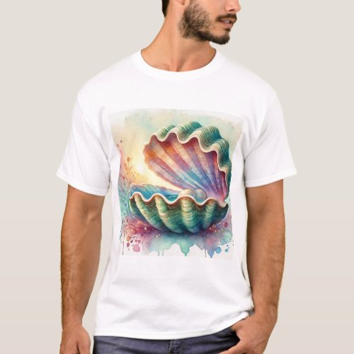 Clam in Watercolor 180624AREF108 _ Watercolor T_Shirt