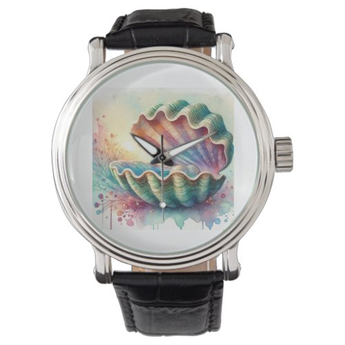 Clam in Watercolor 180624AREF108 - Watercolor Watch