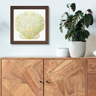 Clam Seashell Foil Prints