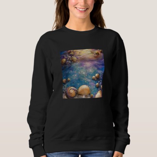 Clam Seashell Shell Collector Beach Ocean Coastal  Sweatshirt